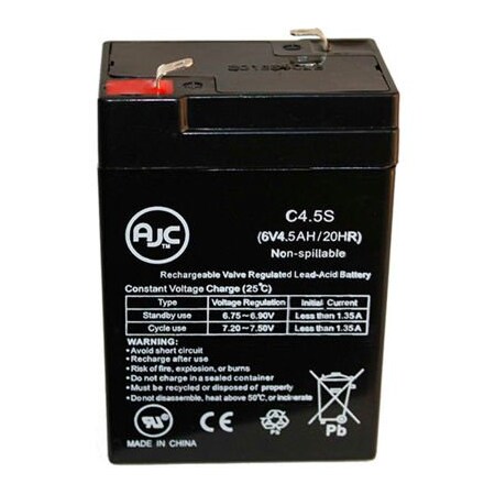 Battery Clerk AJC B&B BP4.5-6 T1 6V 4.5Ah Sealed Lead Acid Battery B&B-BP4.5-6 T1